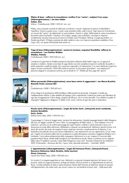 lista dvd aggiornata al 15 giugno 2010 - biblioteca comunale di ...