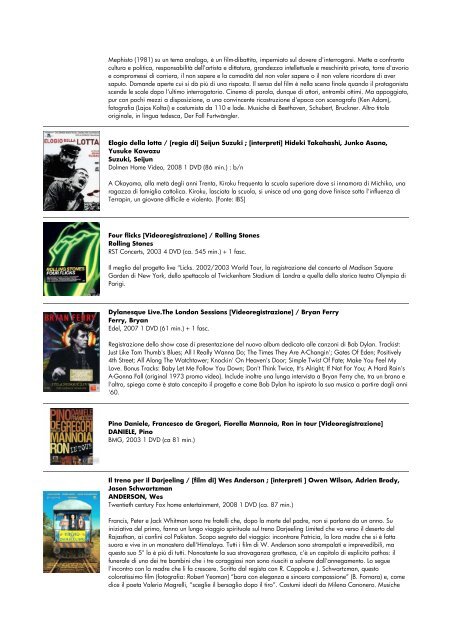 lista dvd aggiornata al 15 giugno 2010 - biblioteca comunale di ...