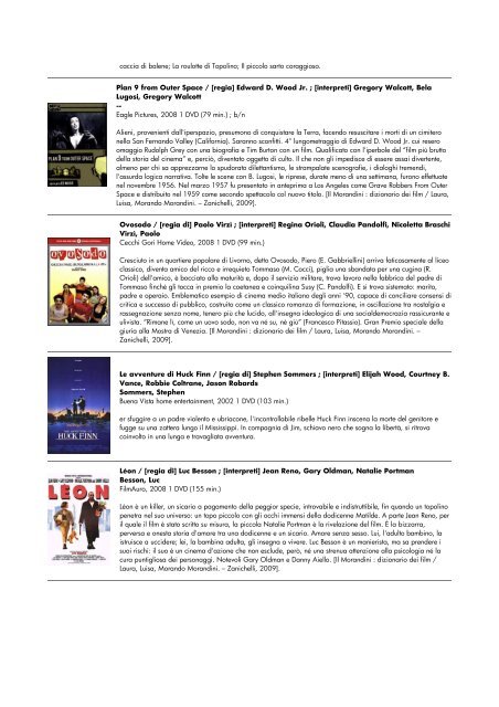 lista dvd aggiornata al 15 giugno 2010 - biblioteca comunale di ...