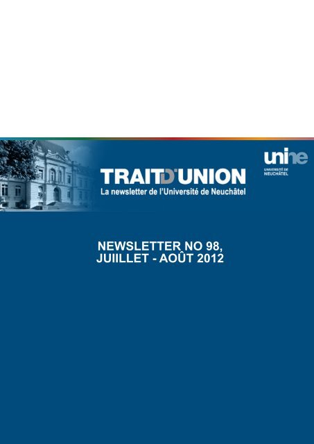 Juillet - Août - Université de Neuchâtel