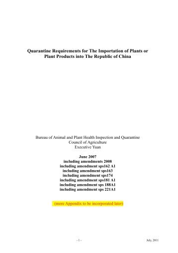 Quarantine Requirements for The Importation of Plants or ... - Vatzum.lt