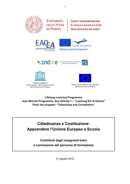 Apprendere l'Unione Europea a Scuola. Contributi degli insegnanti ...