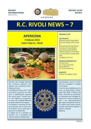notiziario febbraio 2013 - Rotary Club Rivoli