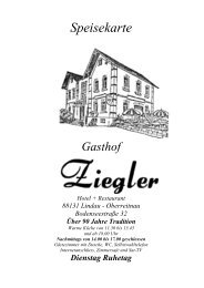 Speisekarte Gasthof Hotel + Restaurant 88131 Lindau - Oberreitnau