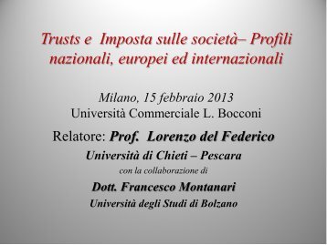 Slide - Università Bocconi
