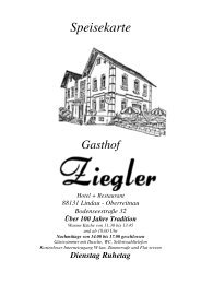 Speisekarte Gasthof Hotel + Restaurant 88131 Lindau - Oberreitnau