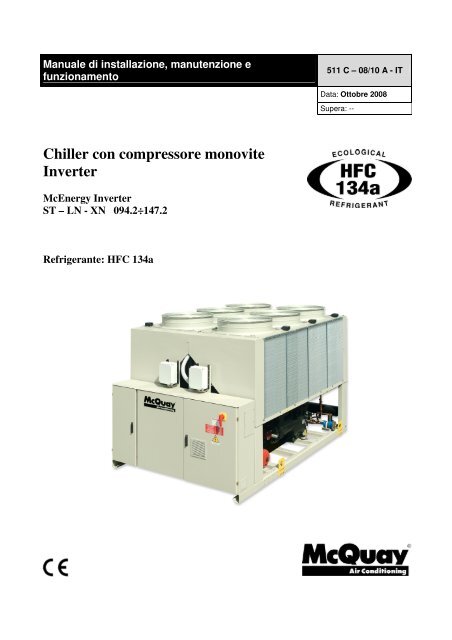 Chiller con compressore monovite Inverter - McQuay