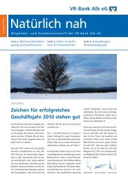 Ausgabe 2/2010 - VR-Bank Alb eG