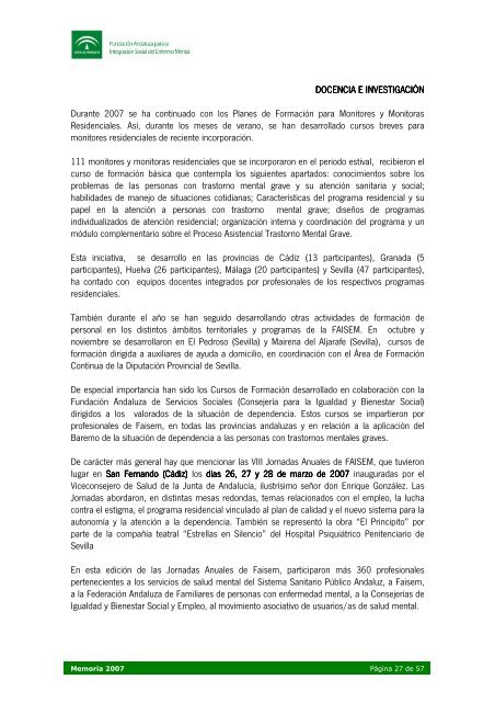 Acceso la Memoria 2007 (pdf tamaño 388 KB) - Faisem