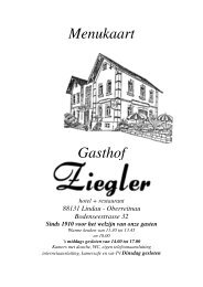 Menukaart Gasthof hotel + restaurant 88131 ... - Hotel-Gasthof Ziegler