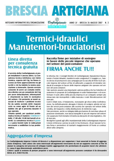 Termici-Idraulici e Manutentori-Bruciatoristi - Confartigianato