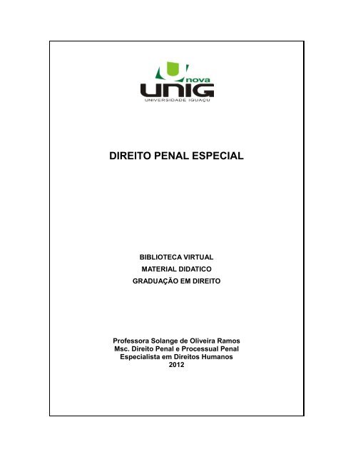 DIREITO PENAL ESPECIAL - Unig