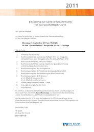 Geschäftsjahr 2010 (PDF-Datei) - VR BANK Dinklage-Steinfeld eG