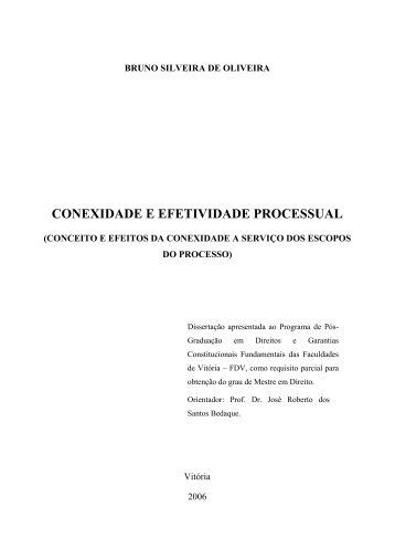 CONEXIDADE E EFETIVIDADE PROCESSUAL - Domínio Público