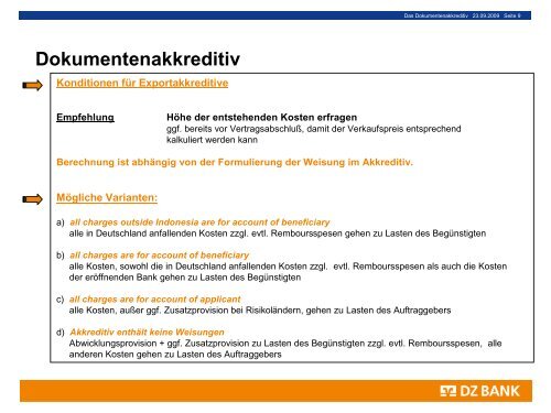 Dokumentenakkreditiv - Volksbank Remseck eG