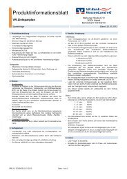 Produktinformationsblatt - VR Bank HessenLand eG