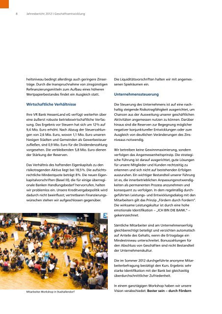 Geschäftsbericht 2012 - VR Bank HessenLand eG
