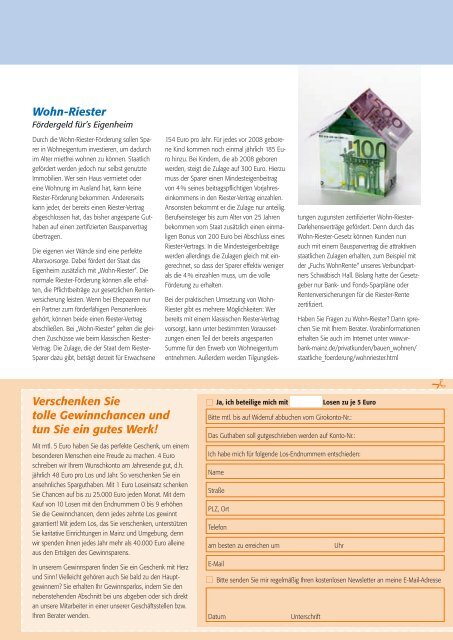 Kundenzeitschrift 1.2010 - VR-Bank Mainz