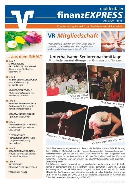 VR-Mitgliedschaft - Volks- und Raiffeisenbank Muldental eG