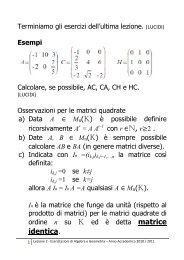 Esercitazioni di Algebra e Geometria - Lezione 2