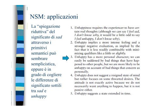 Natural Semantic Metalanguage - Scienze della Formazione