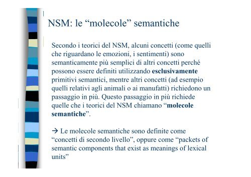 Natural Semantic Metalanguage - Scienze della Formazione