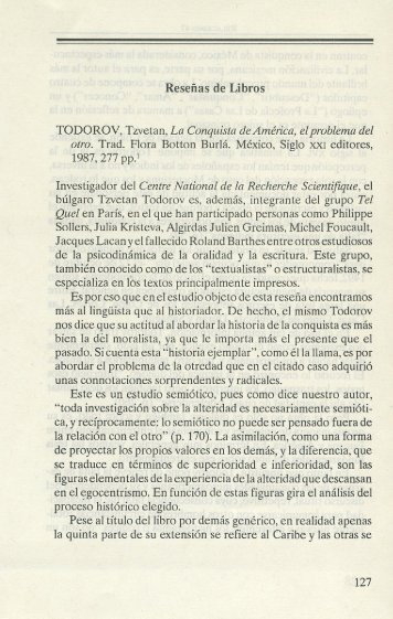 Todorov, Tzvetan. La conquista de América, el problema del otro ...