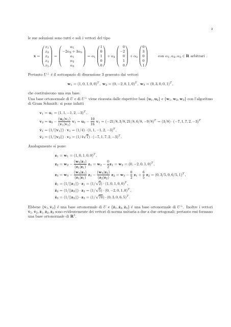 algebra lineare tracce d'esame - Dipartimento di Scienze Economiche