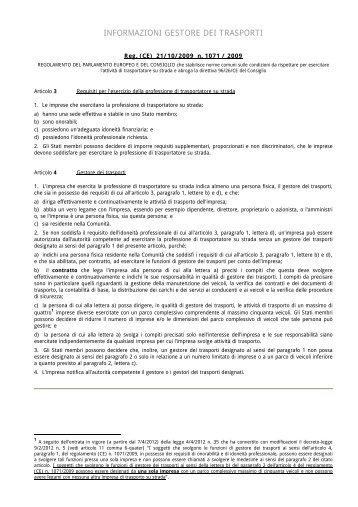 Albo C/T informazioni gestore dei trasporti - Provincia di Siena