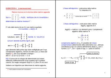Appendice esercitazione n.10 - DIMA