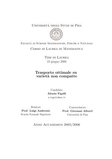 Trasporto ottimale su varietà non compatte