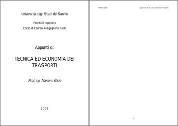 TECNICA ED ECONOMIA DEI TRASPORTI - Università del Sannio ...