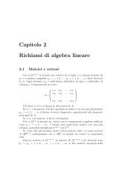 Richiami di Algebra Lineaare