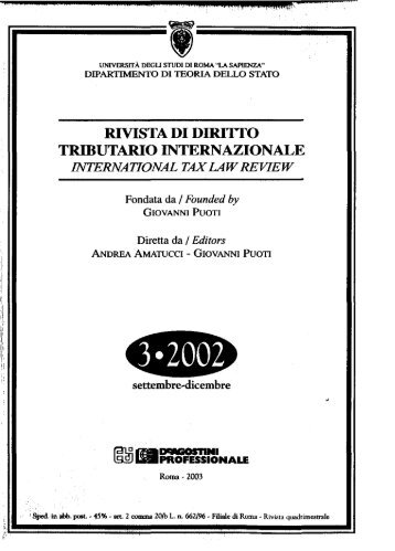 I RIVISTA DI DIRITTO TRIBUTARIO INTERNAZIONALE - Rdti.it