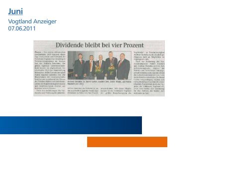 Pressespiegel 2011 - Volksbank Vogtland eG