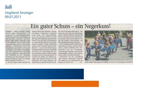 Pressespiegel 2011 - Volksbank Vogtland eG