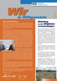 Wir in Wittgenstein - Volksbank Wittgenstein eG