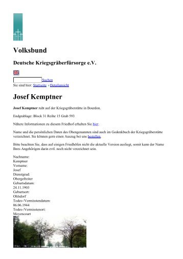Josef Kemptner - Volksbund Deutsche Kriegsgräberfürsorge e.V.