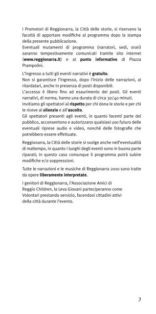 scarica il programma - Reggio Emilia - Comune di Reggio Emilia