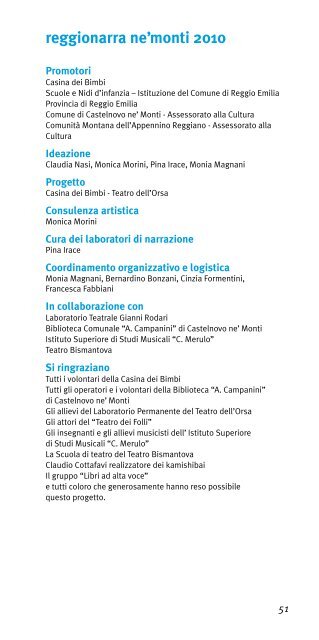 scarica il programma - Reggio Emilia - Comune di Reggio Emilia