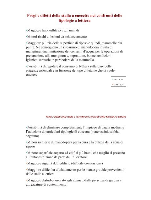 Pregi e difetti della stalla a cuccette nei confronti delle tipologie a ...