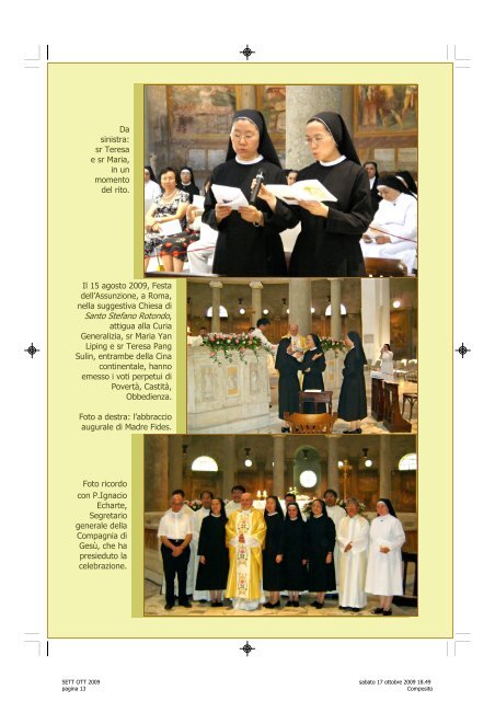SETT OTT 2009 TIPOGRAFO - Suore Missionarie del Sacro Costato