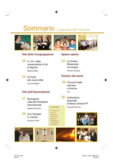 SETT OTT 2009 TIPOGRAFO - Suore Missionarie del Sacro Costato