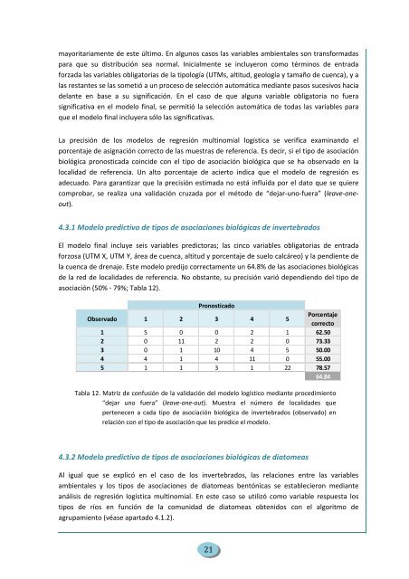 Tipología de ríos y conformidad con las comunidades biológicas en ...