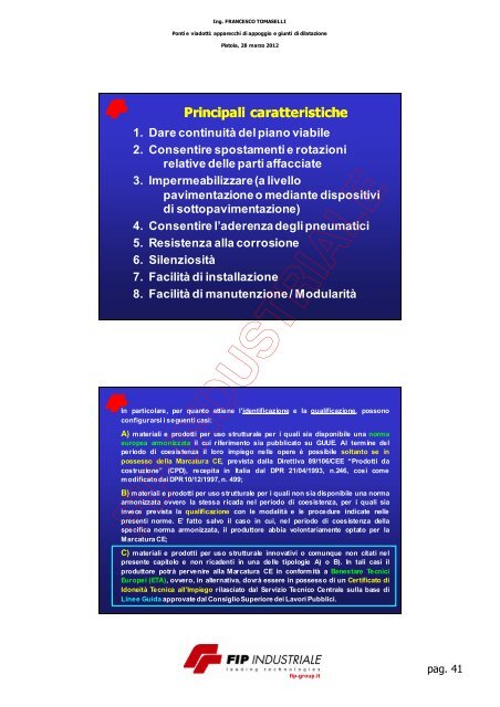 Intervento Ing. Tomaselli - Provincia di Pistoia