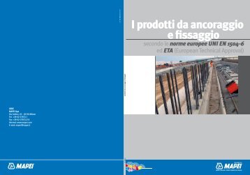 I prodotti da ancoraggio e fissaggio - Mapei