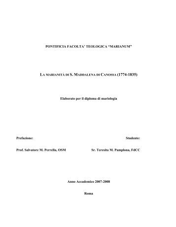 PONTIFICIA FACOLTA' TEOLOGICA “MARIANUM ... - La Theotokos
