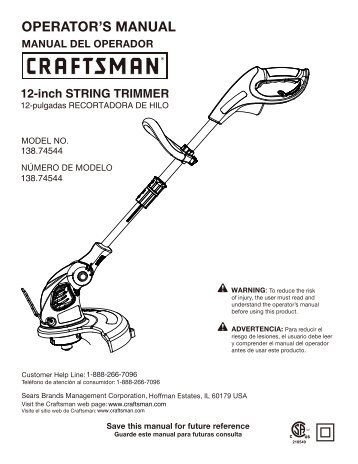 12-inch STRING TRIMMER - Sears