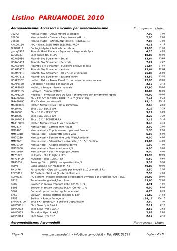 Listino PARUAMODEL 2010