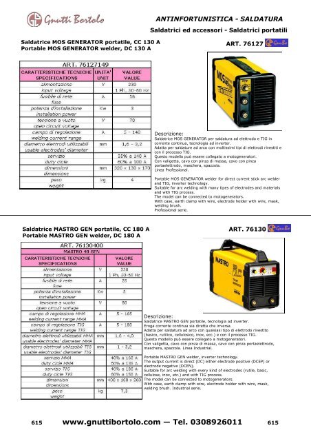 catalogo gnutti bortolo antinfortunistica e saldatura
